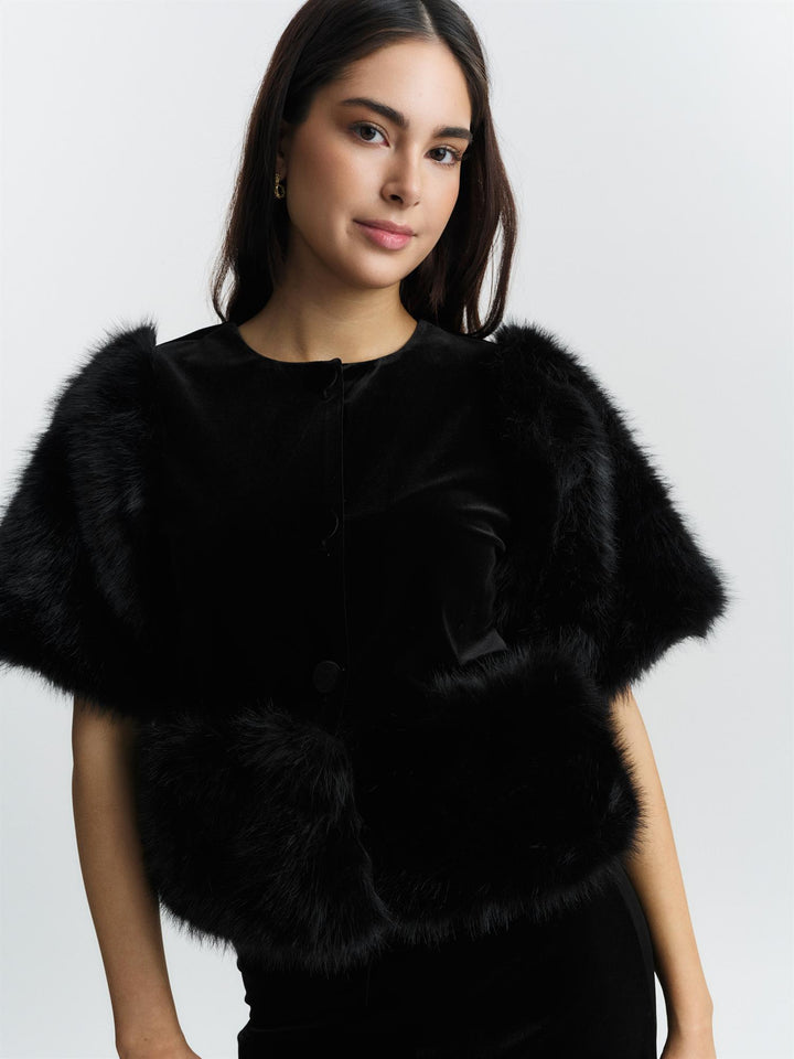 Mone velour top  Black