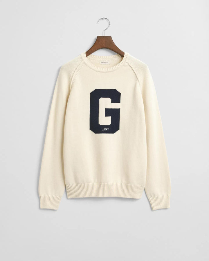 GRAPHIC RAGLAN C-NECK  Cream