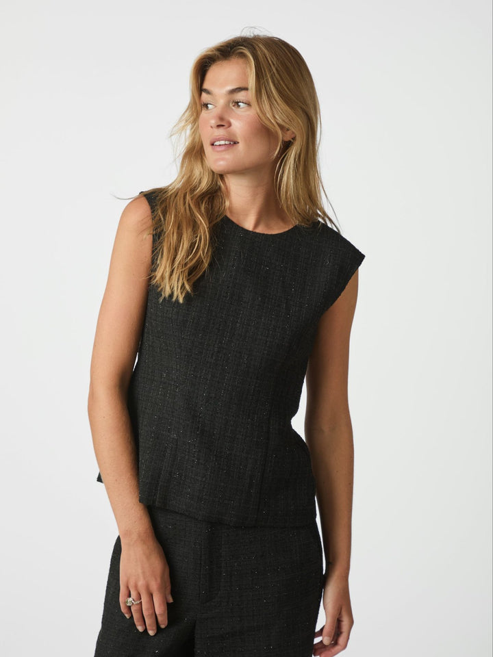 Rafli Boucle Top  Black