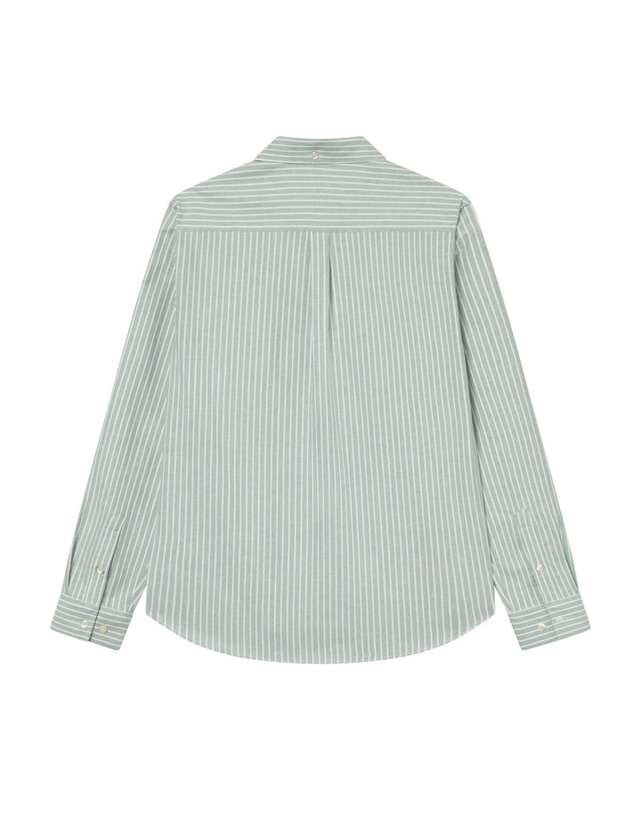Konrad Striped Oxford Shirt  Juniper Green