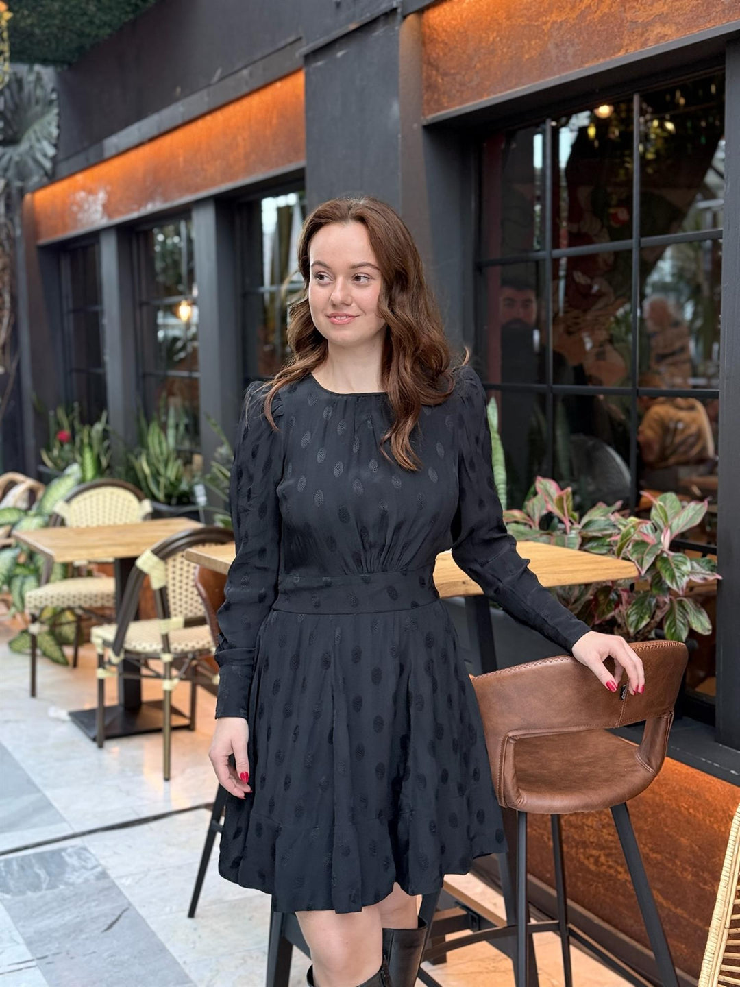 VISCOSE MINI DRESS  Black