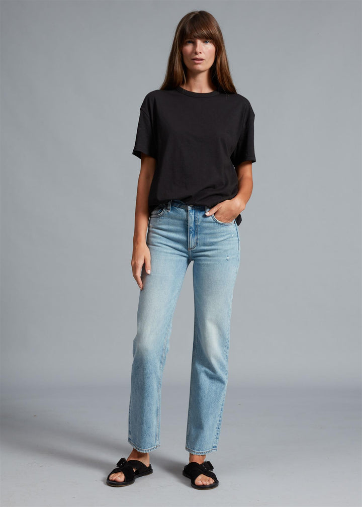 MINI SLUB BOYFRIEND TEE  Black