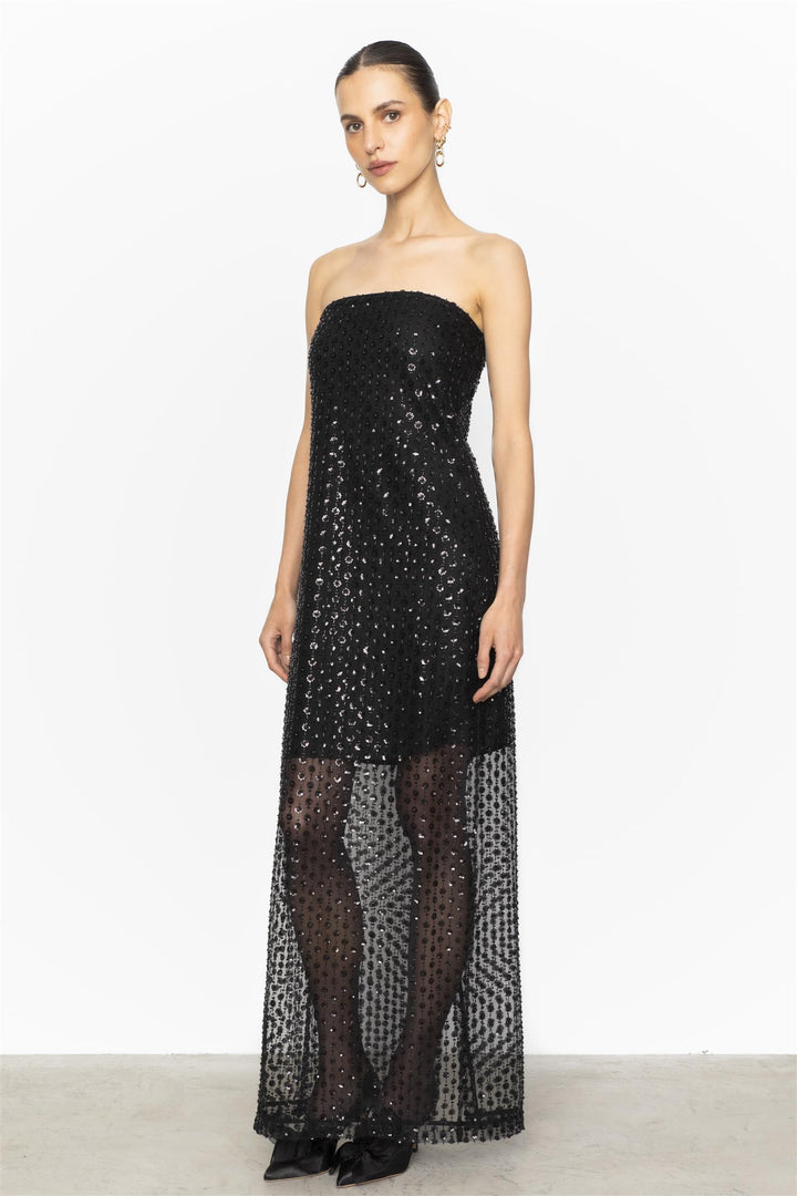 Giovanna Beaded Dress  Black