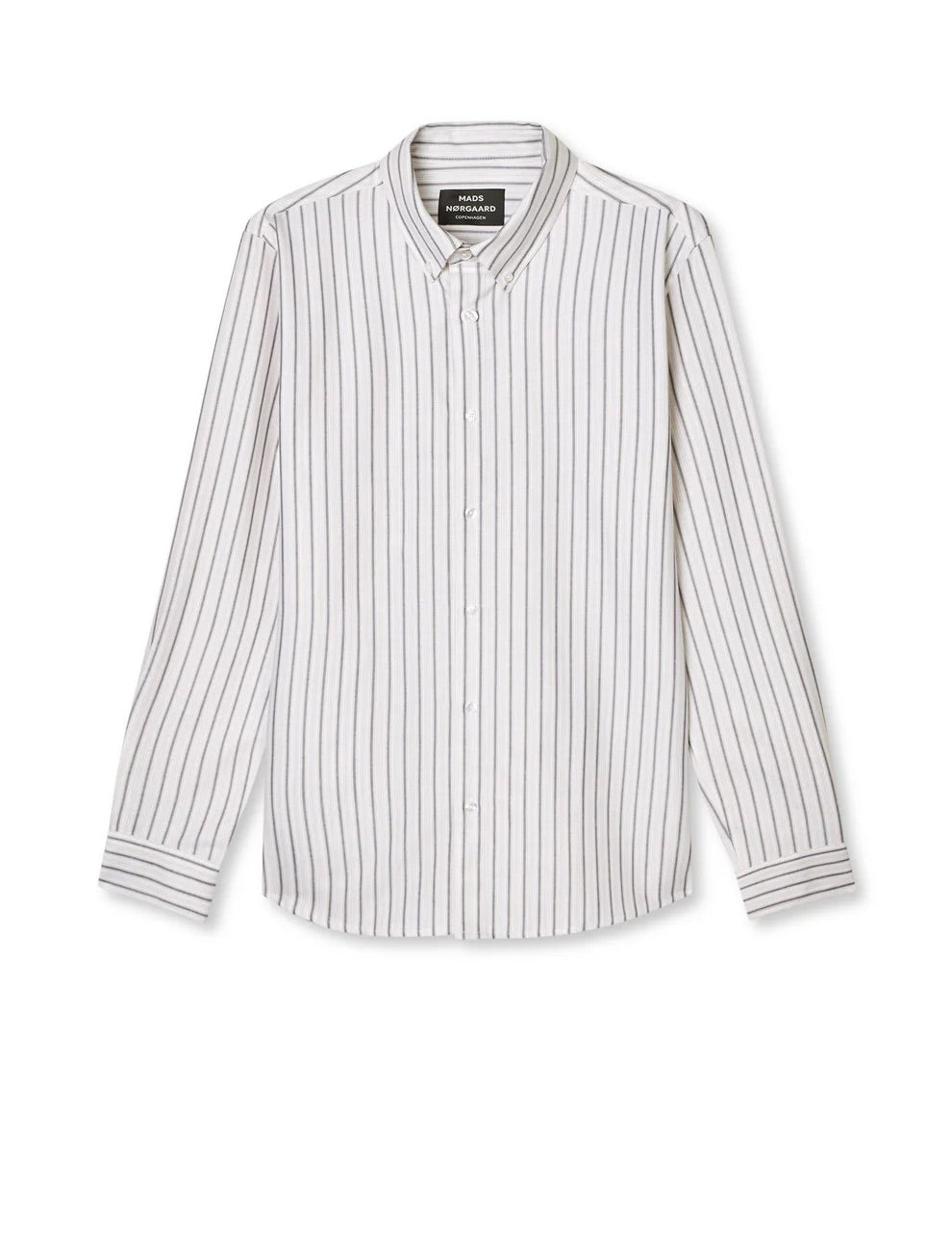 Cotton Oxford Sune Stripe Shirt BD  White/Parisian Night/Rainy Day