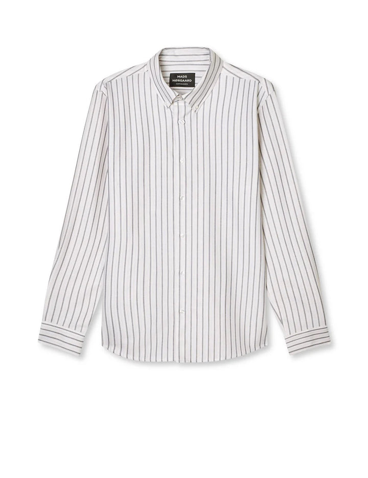 Cotton Oxford Sune Stripe Shirt BD  White/Parisian Night/Rainy Day