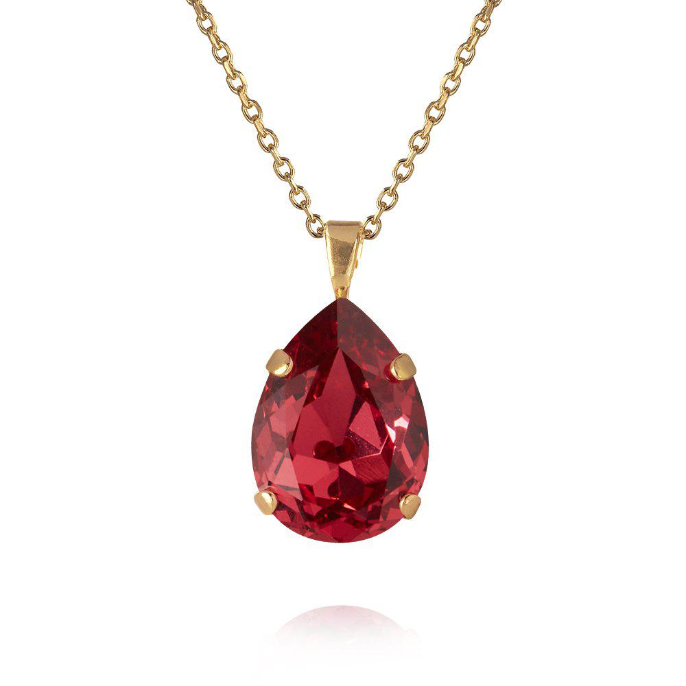 MINI DROP NECKLACE GOLD  Mulberry Red
