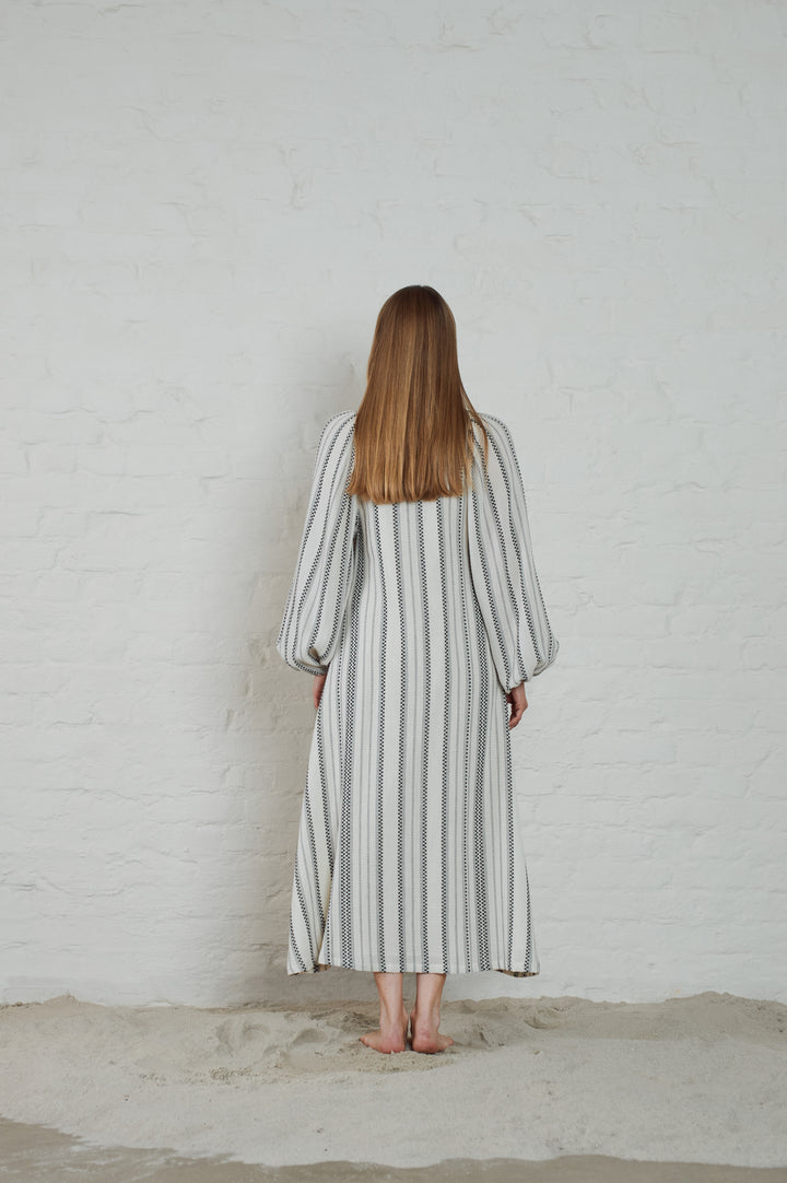 MILLA Striped Gauze  Ecru/Black