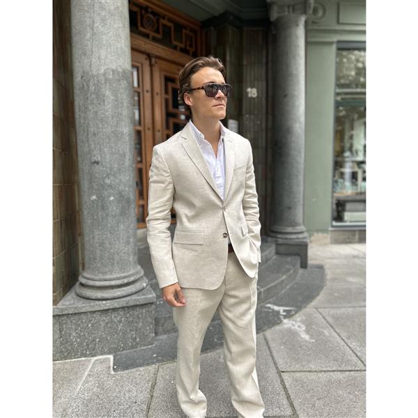 Elton U Super Linen Blazer  Moonbeam