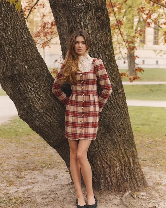 Tailored Mini Dress  Checks