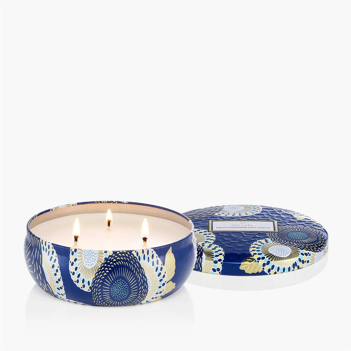 3-WICK TIN CANDLE 40 T  Mediterranean Lemon