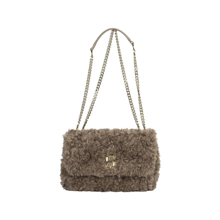 B_ICON M SH. BAG FUR  Open Brown