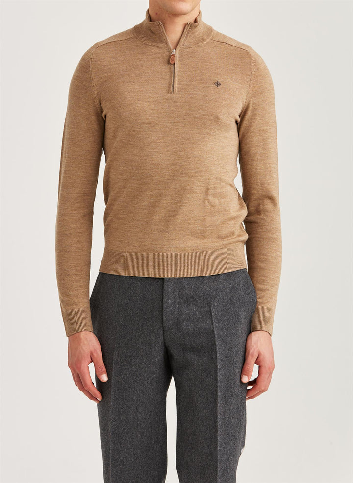 Merino John Zip  Camel