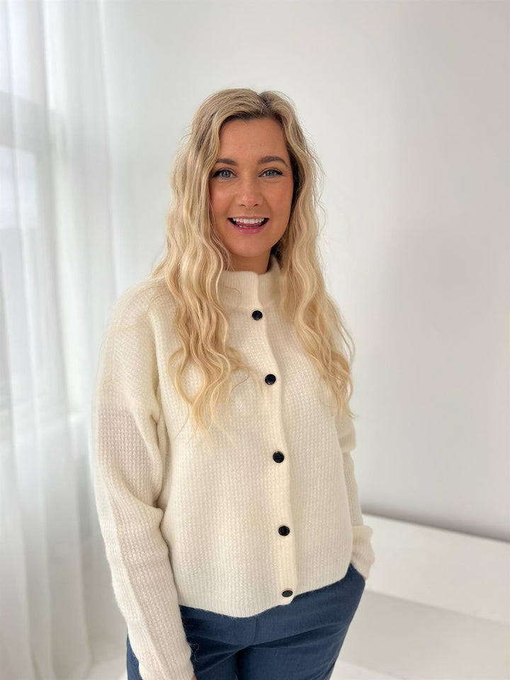 ALPHAGZ SHORT CARDIGAN  Ivory
