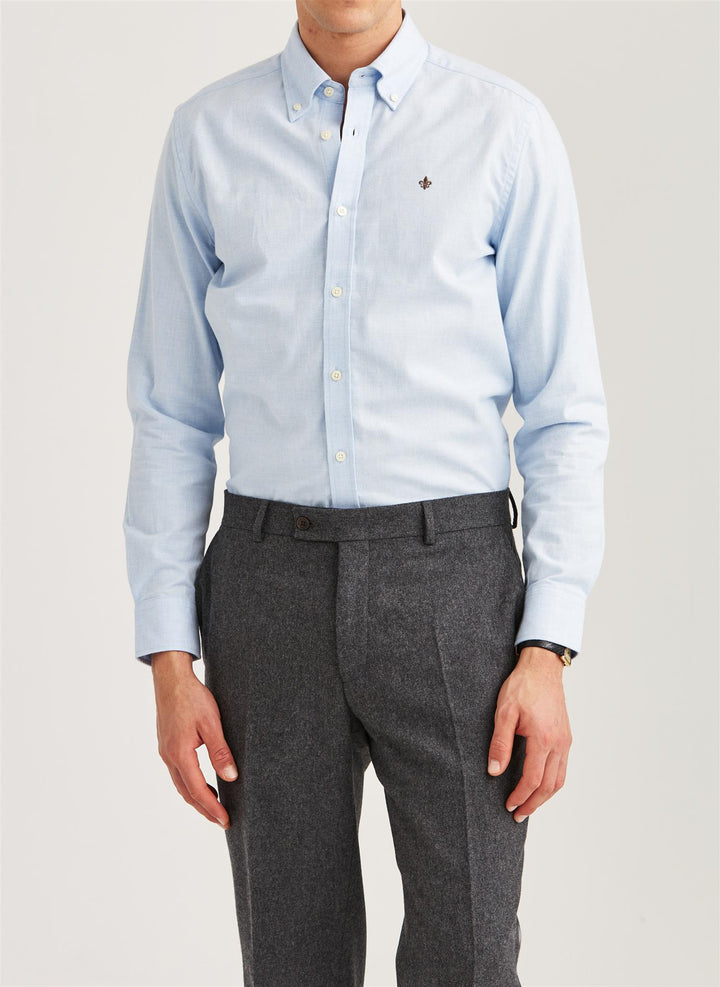 Watts Flannel Shirt-Slim Fit  Light Blue