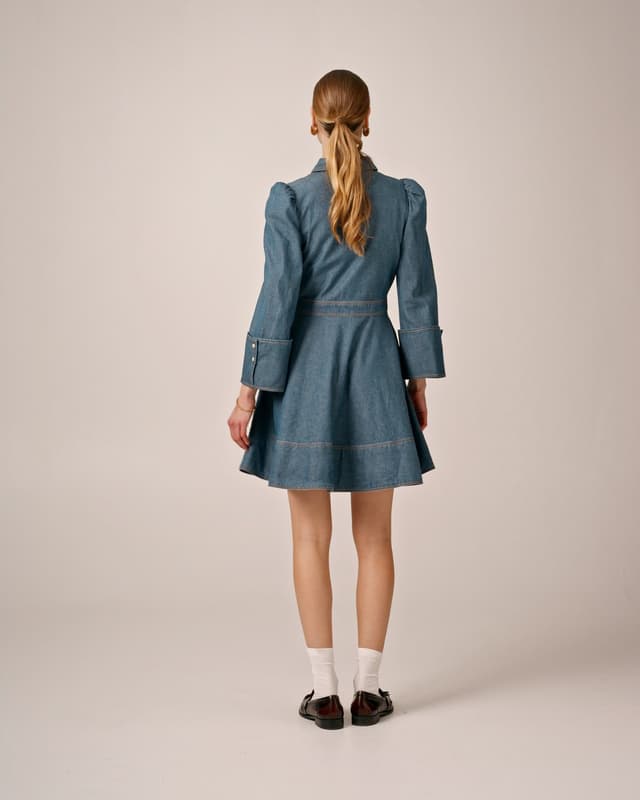 Denim Mini Dress  French Blue