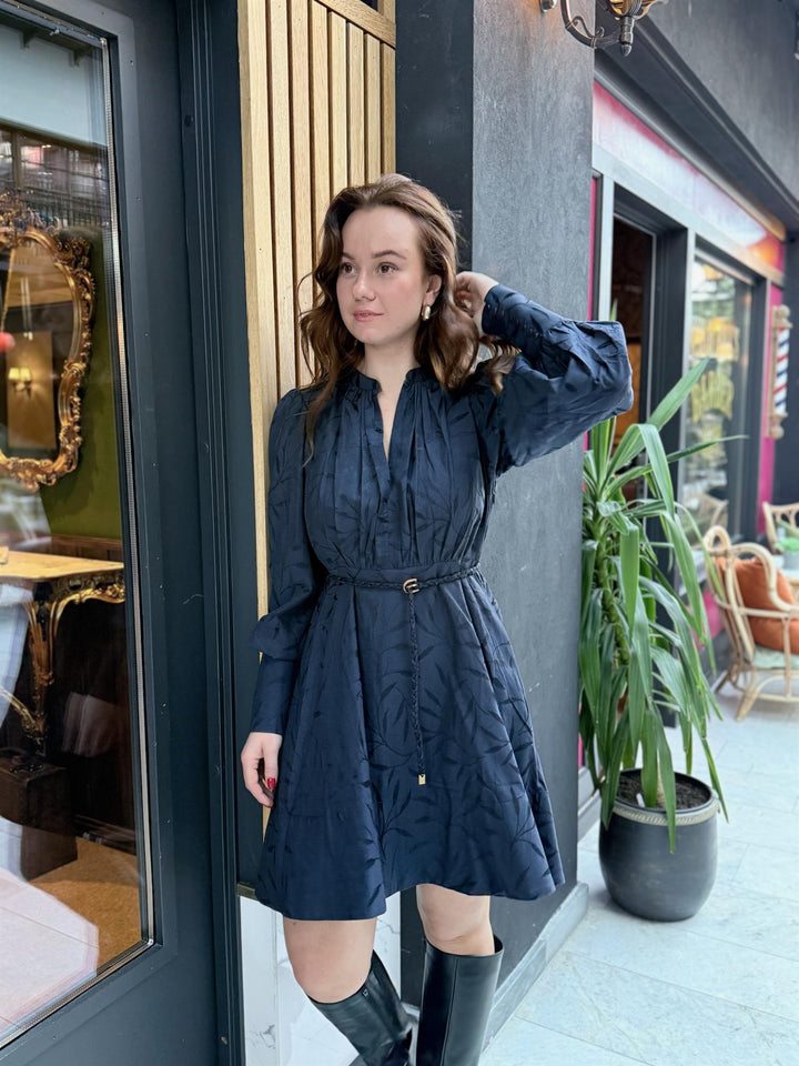 JACQUARD MINI DRESS  Antracite