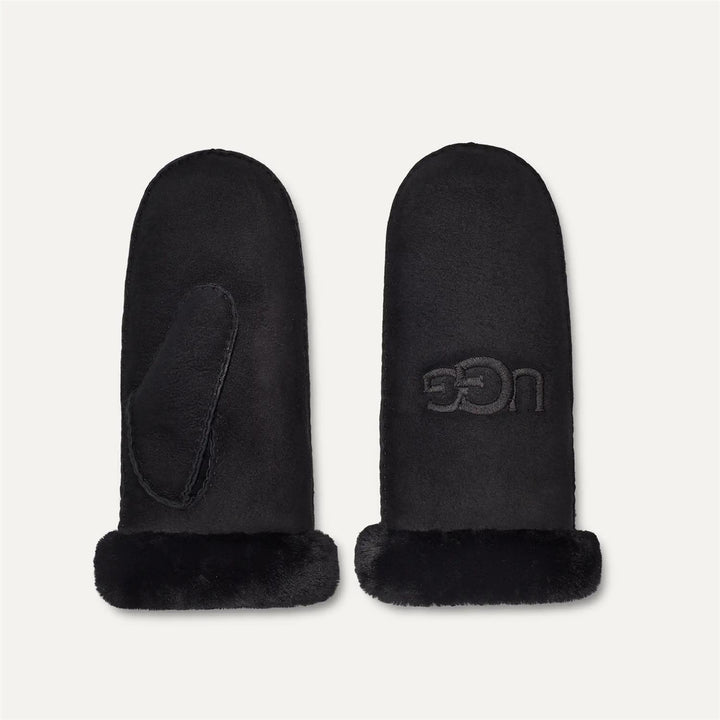 Sheepskin embroider mitt  Black