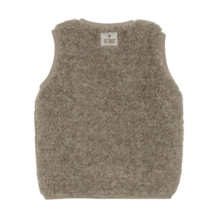 Vest Wool Teddy w. Lining  Camel Melange