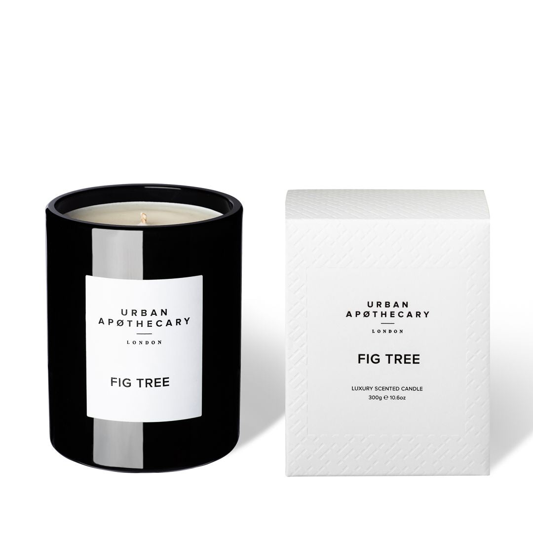 BLACK GLASS CANDLE 300G Fig Tree
