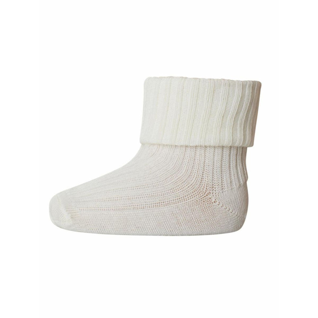 WOOL RIB BABY SOCKS  Snow White