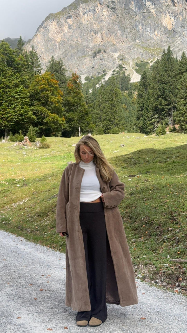 Emma Shearling Coat  Mole Brown