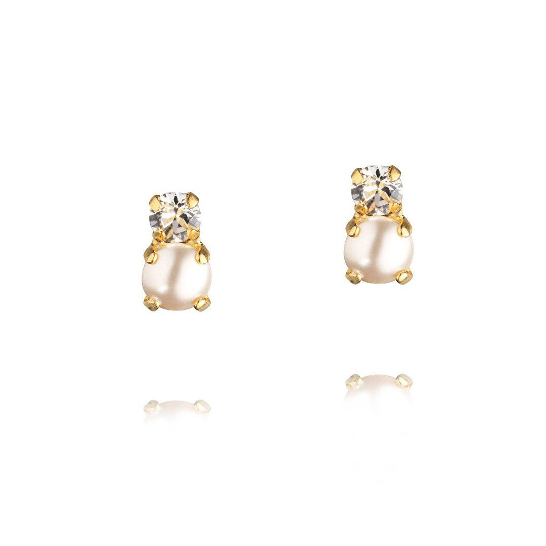 LOVE PEARL EARRING GOLD Pearl / Crystal