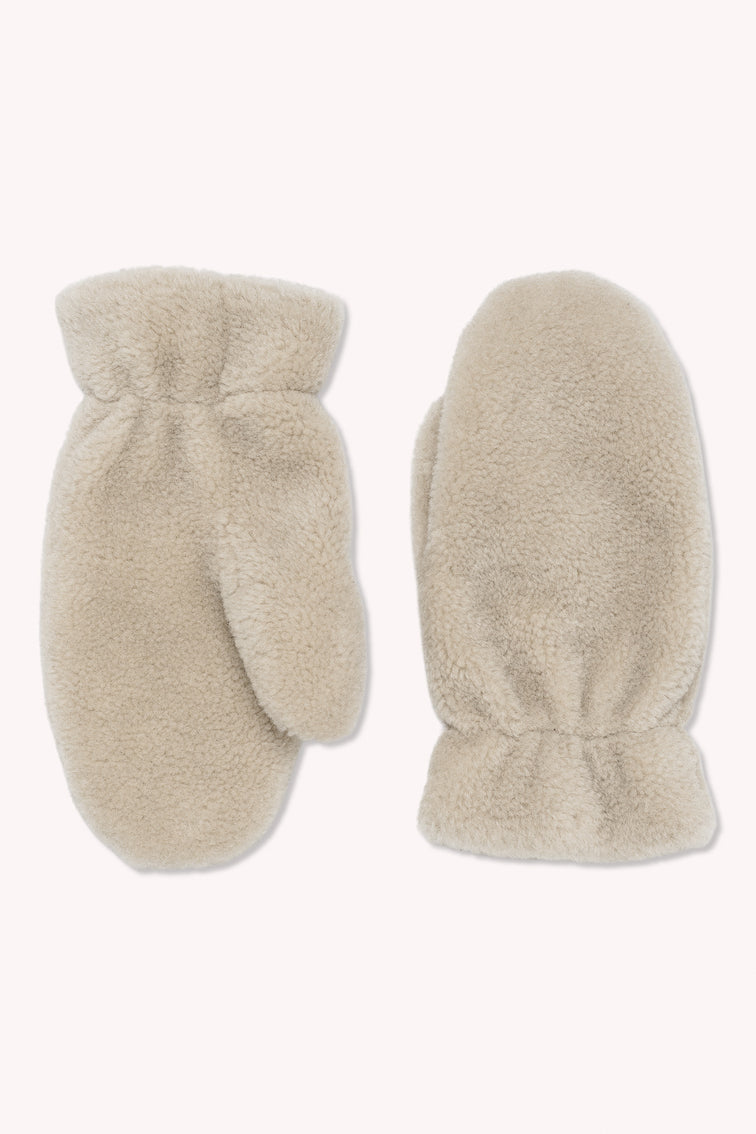 Mila Lamb Fur Mittens Sand