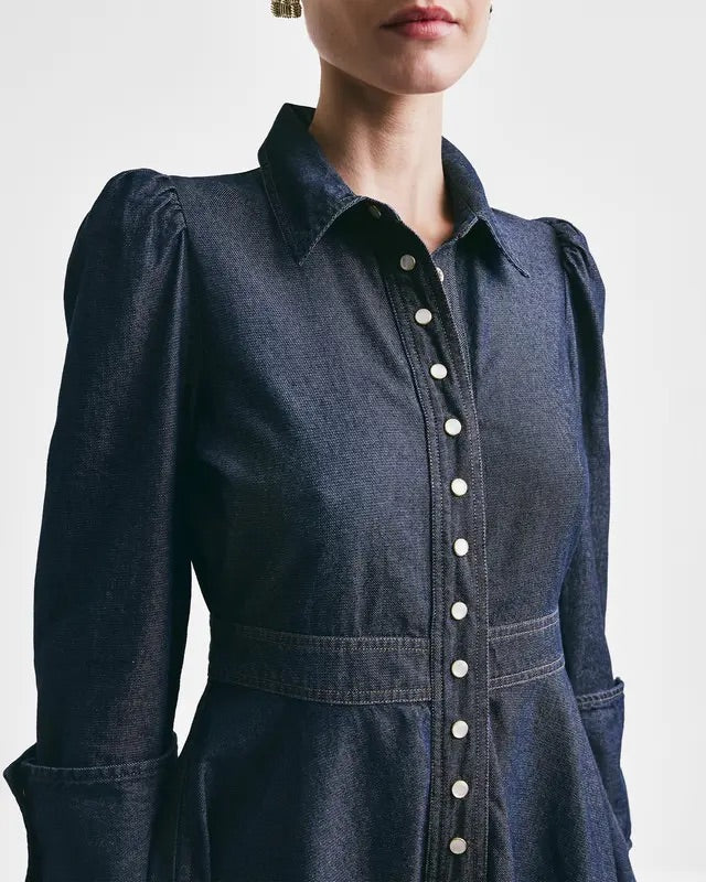 DENIM MINI DRESS  Dark Blue