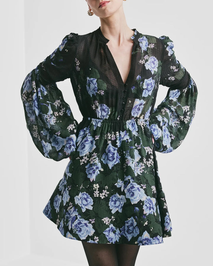 Georgette V-Neck Dress  Amadora