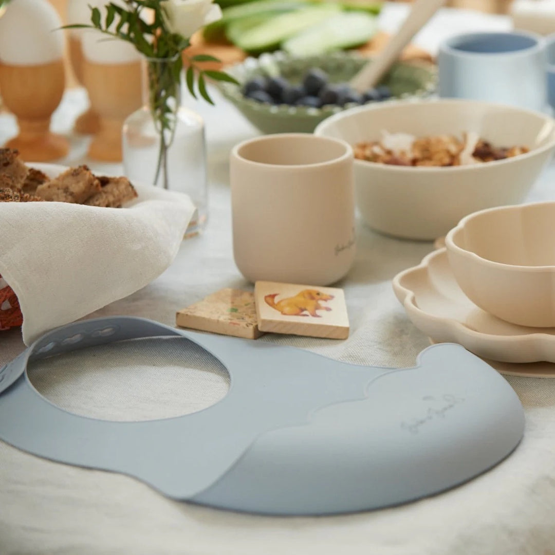 Poppy Bib  Pale Blue