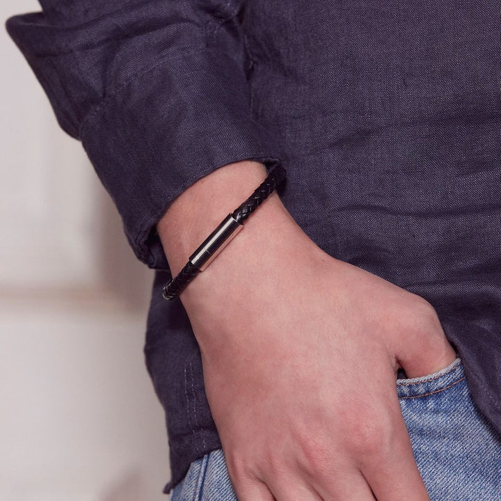 Franky Bracelet Leather Black  Black