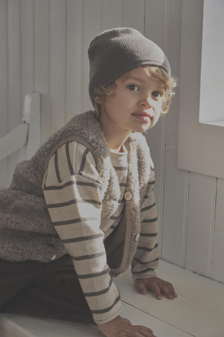 Vest Wool Teddy w. Lining  Camel Melange