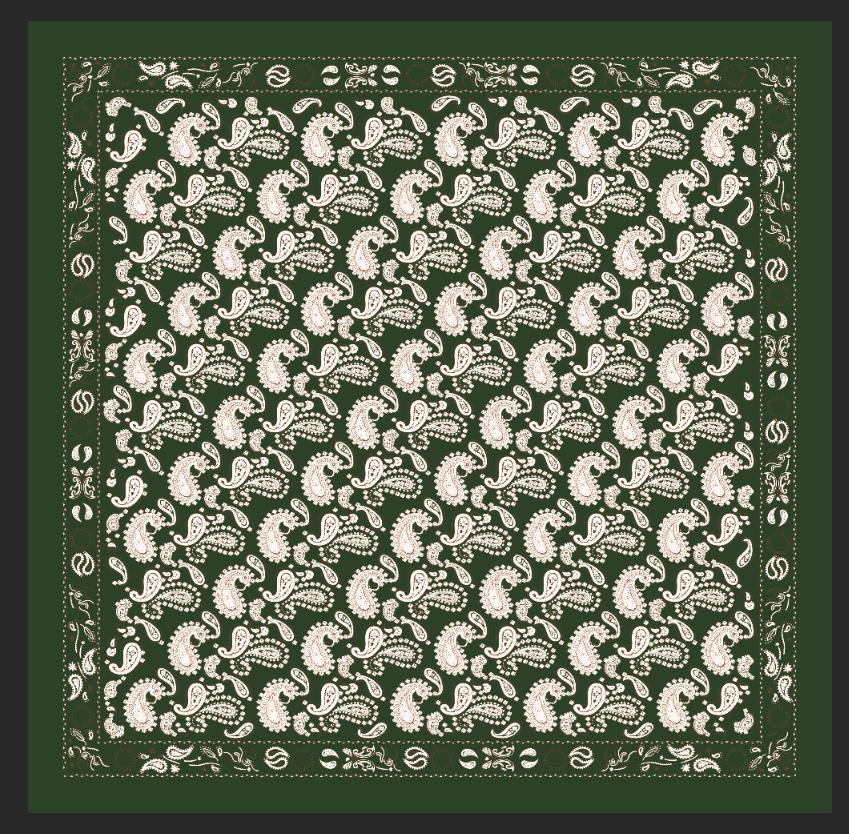 Skjerf paisley SILKE 70x70 Grønn