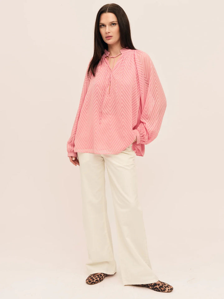 Mimosa Split Blouse  Azela Pink