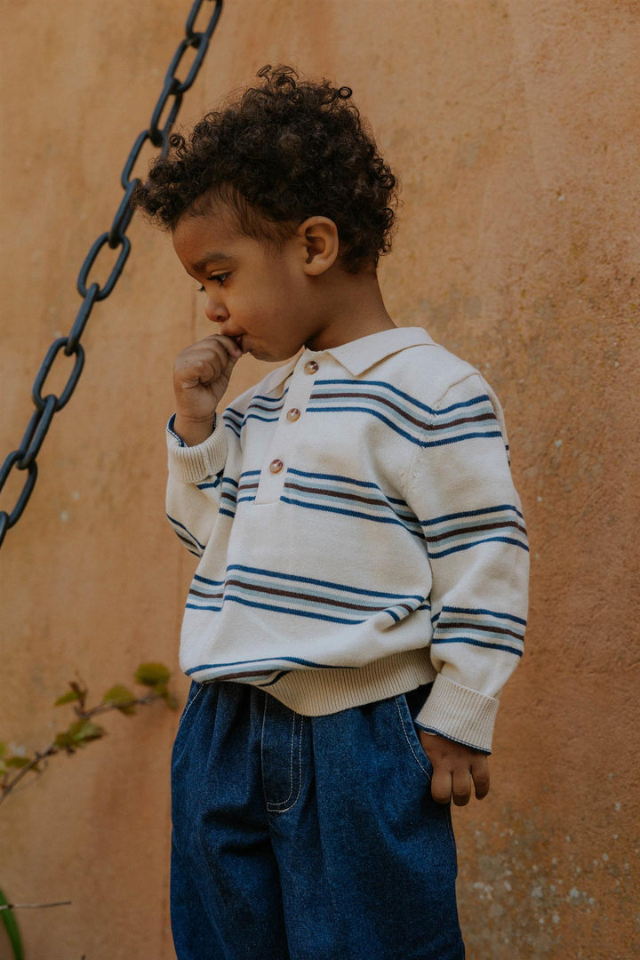 BENNY LS POLO  Sandshell Stripe