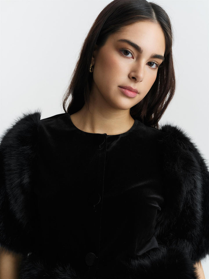 Mone velour top  Black