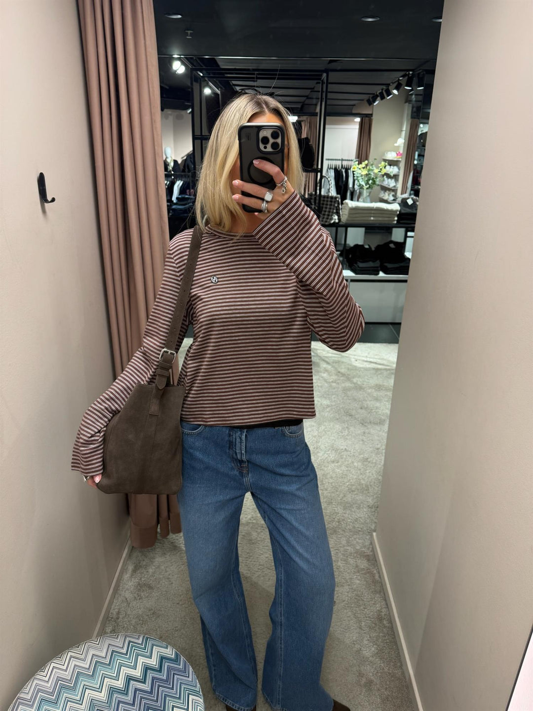 Street Stripe Ls  Burgundy Stripe