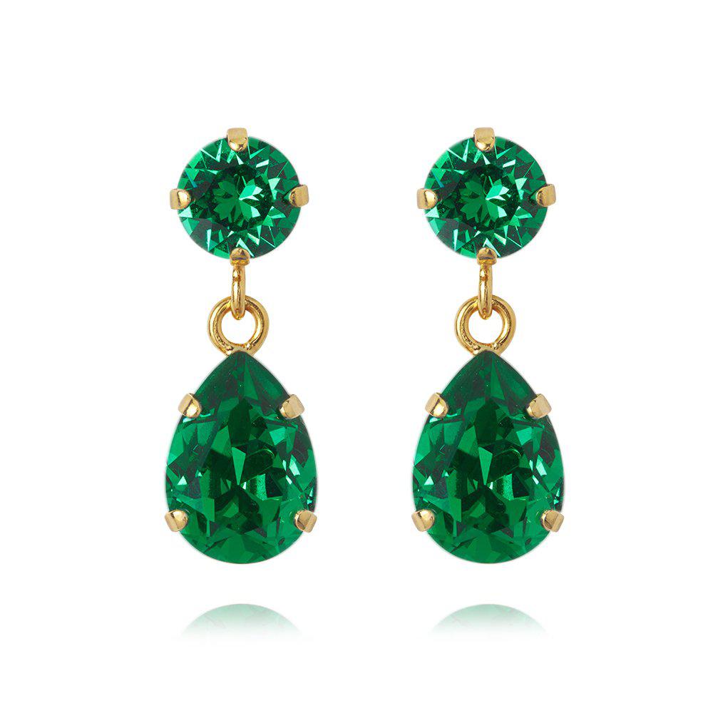 MINI DROP EARRINGS GOLD  Majestic Green