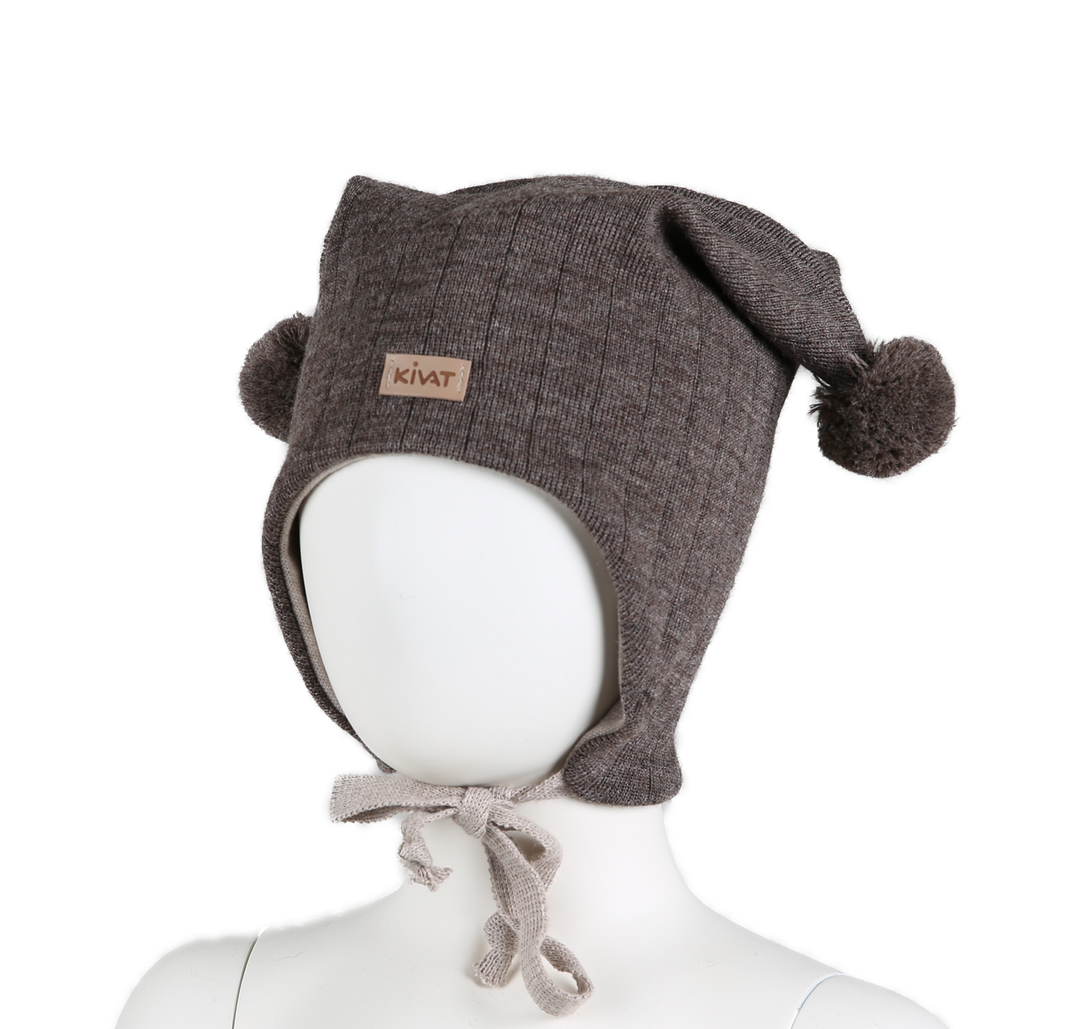 WINDPROOF HAT KIVAT-LOGO Brun Melange