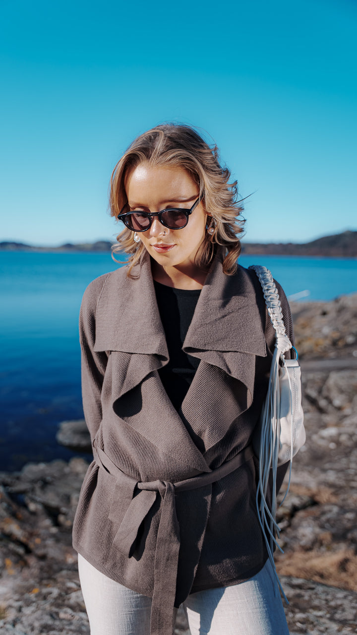 SERGE CARDIGAN  Taupe