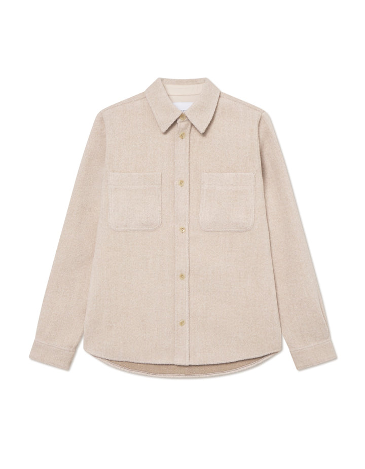 Lennon Bouclé Overshirt  Ivory