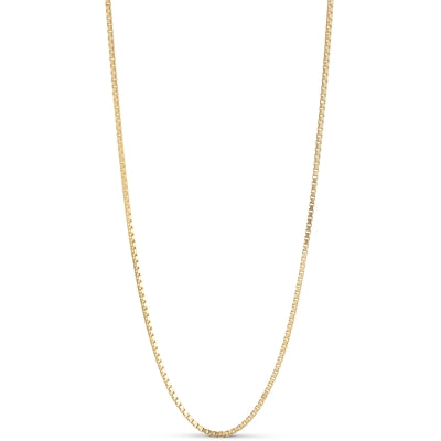 NECKLACE, BOX CHAIN 1,45 MM Gull
