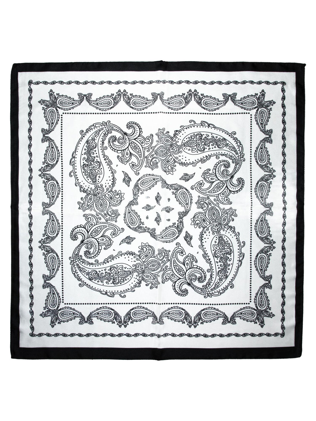 Skjerf paisley SILKE 70x70 Sort