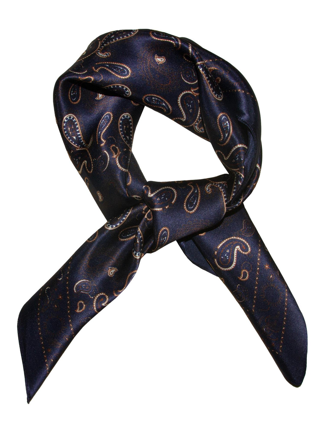 Skjerf paisley SILKE 70x70 Navy