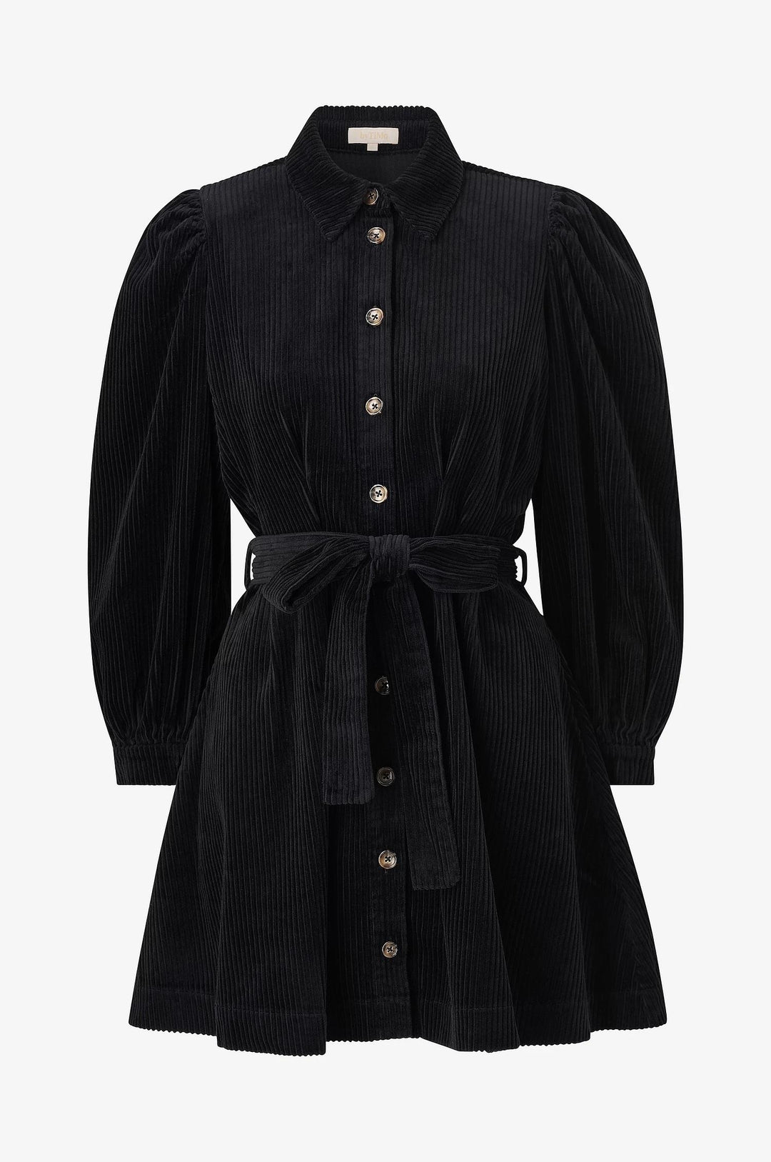Corduroy Mini Dress  Black