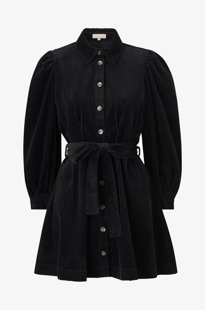 Corduroy Mini Dress  Black