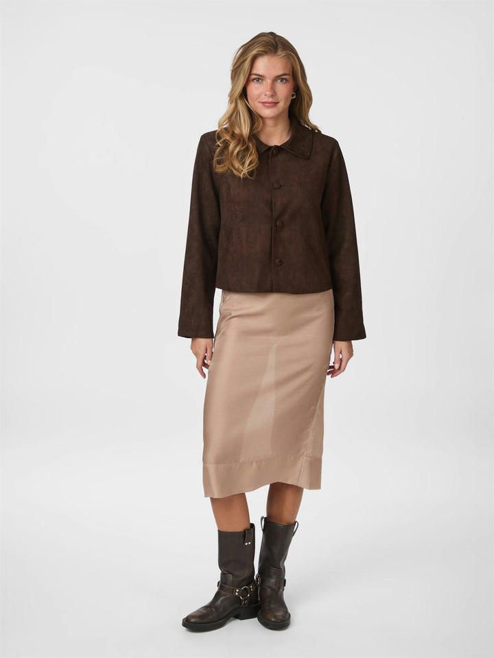 NILO FAUX SUEDE JACKET  Dk.Brown