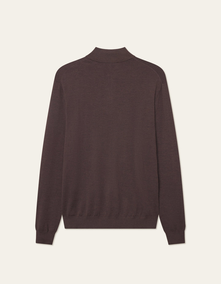 Greyson Half-Zip Merino Knit  Brown
