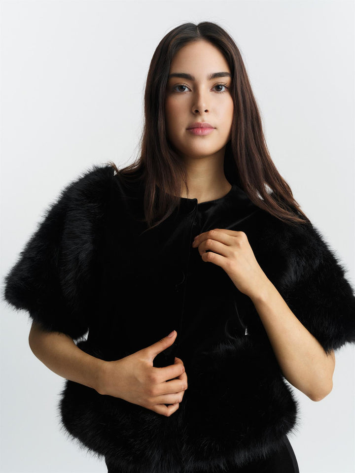 Mone velour top  Black