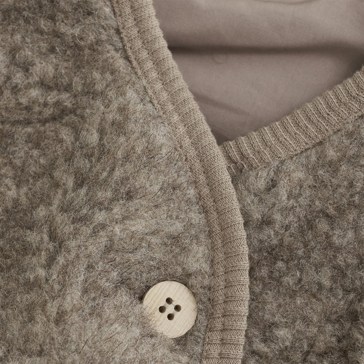 Vest Wool Teddy w. Lining  Camel Melange